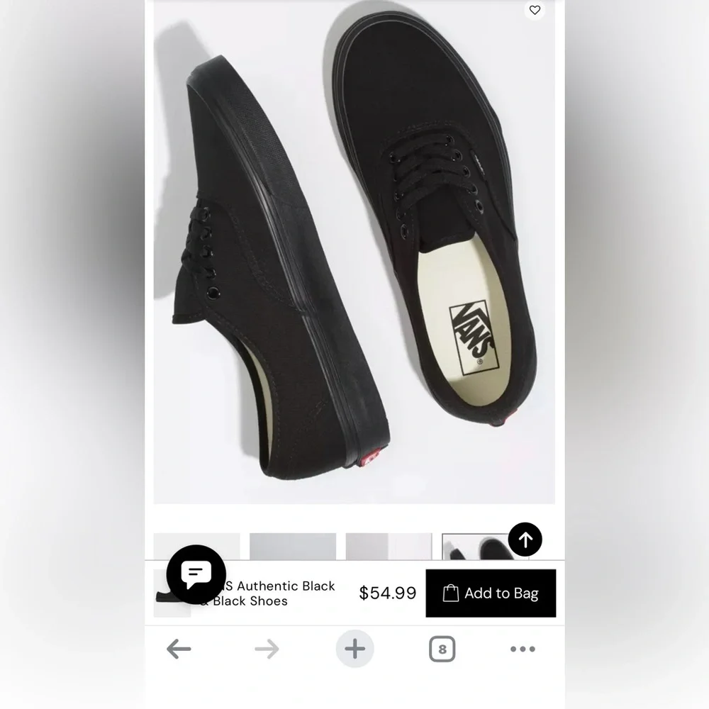 Vans Men's Classic Black Sneakers 9.5 GUC - Picture 1 of 7